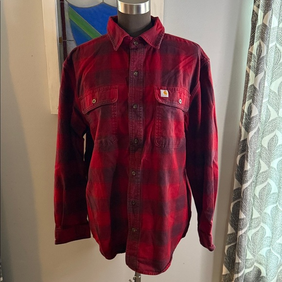 Carhartt Men’s Original Fit Heavyweight Flannel Button Down Shirt SZ Medium - Picture 1 of 8